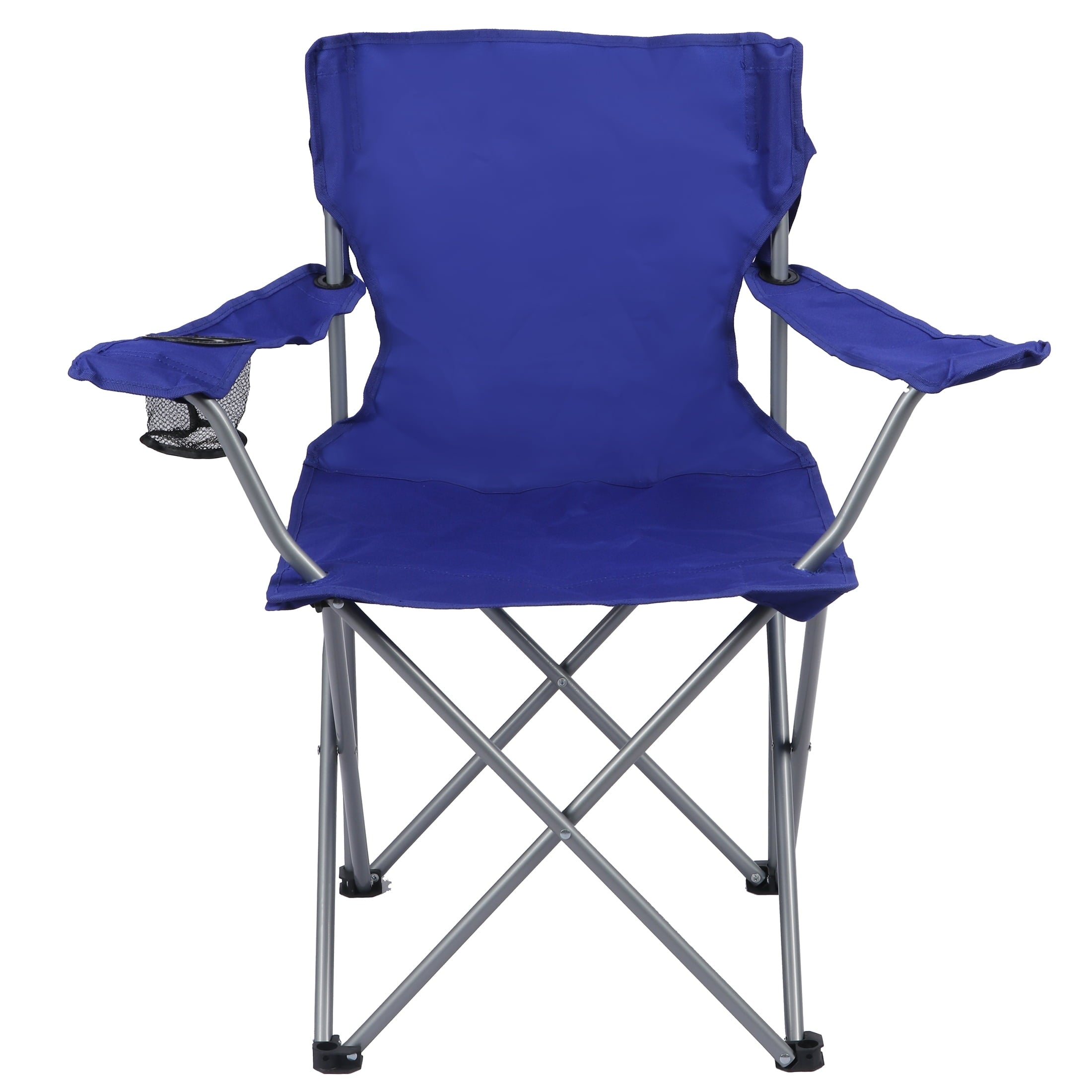 Ozark Trail Quad Folding Camp Chair with Cup Holder, Black