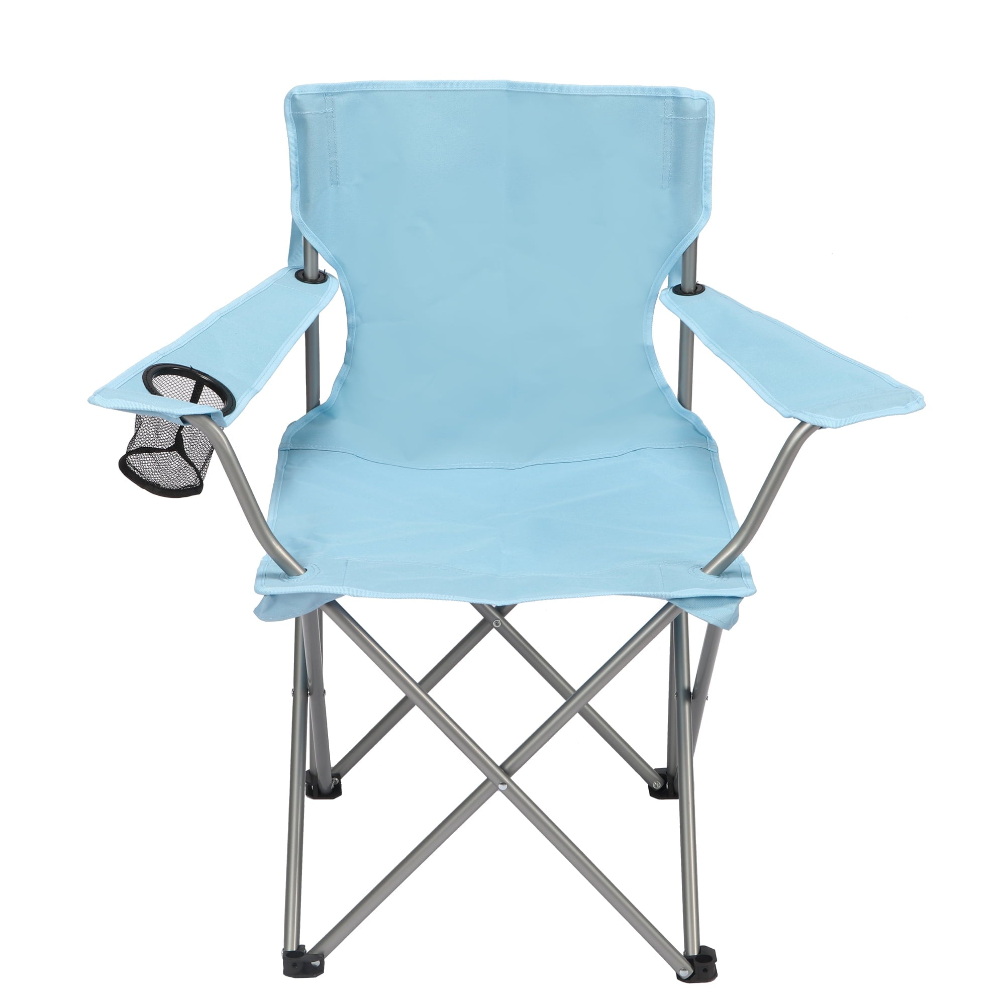 Ozark Trail Quad Folding Camp Chair with Cup Holder, Black