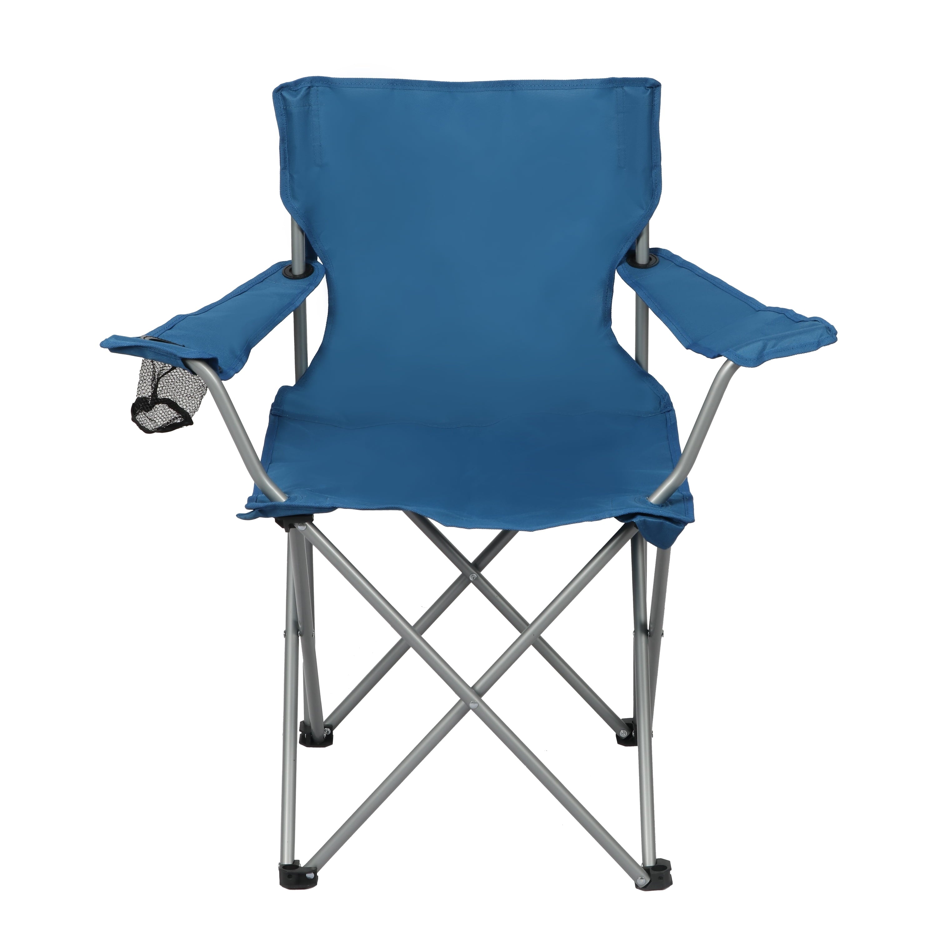 Ozark Trail Quad Folding Camp Chair with Cup Holder, Black