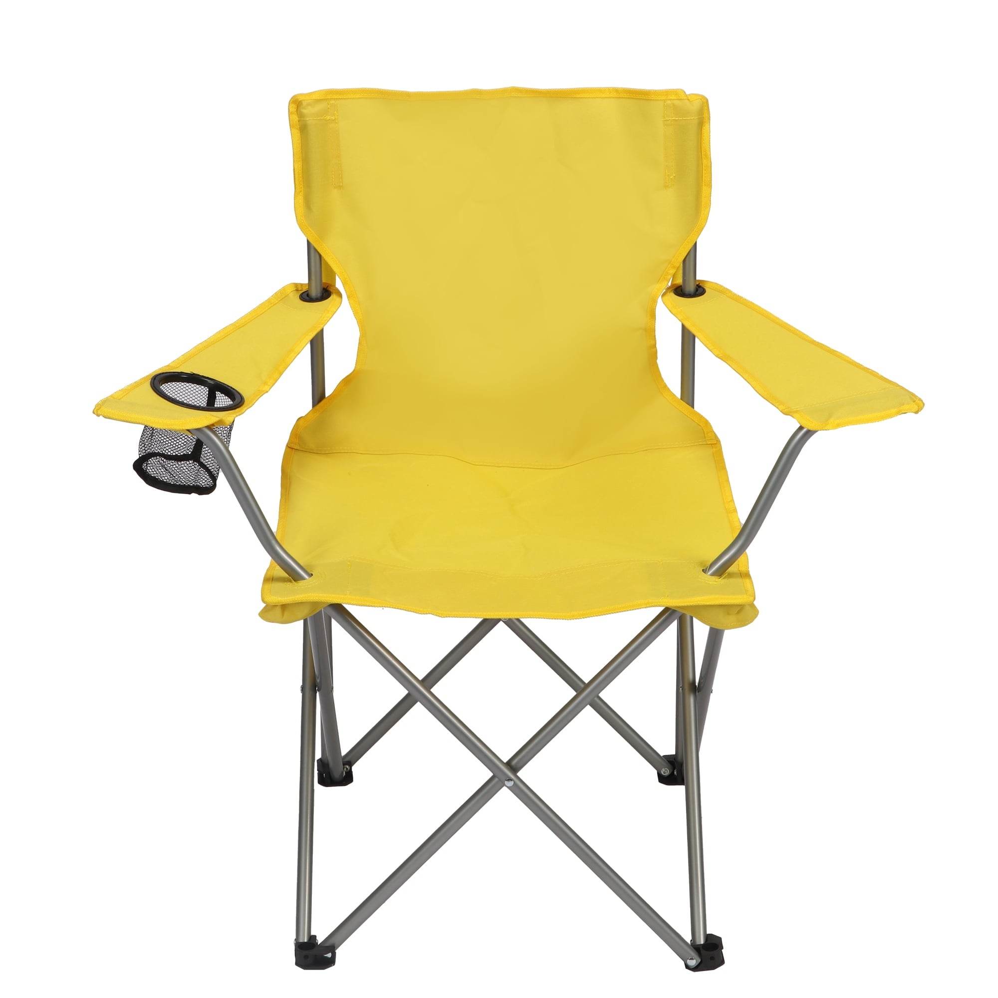 Ozark Trail Quad Folding Camp Chair with Cup Holder, Black