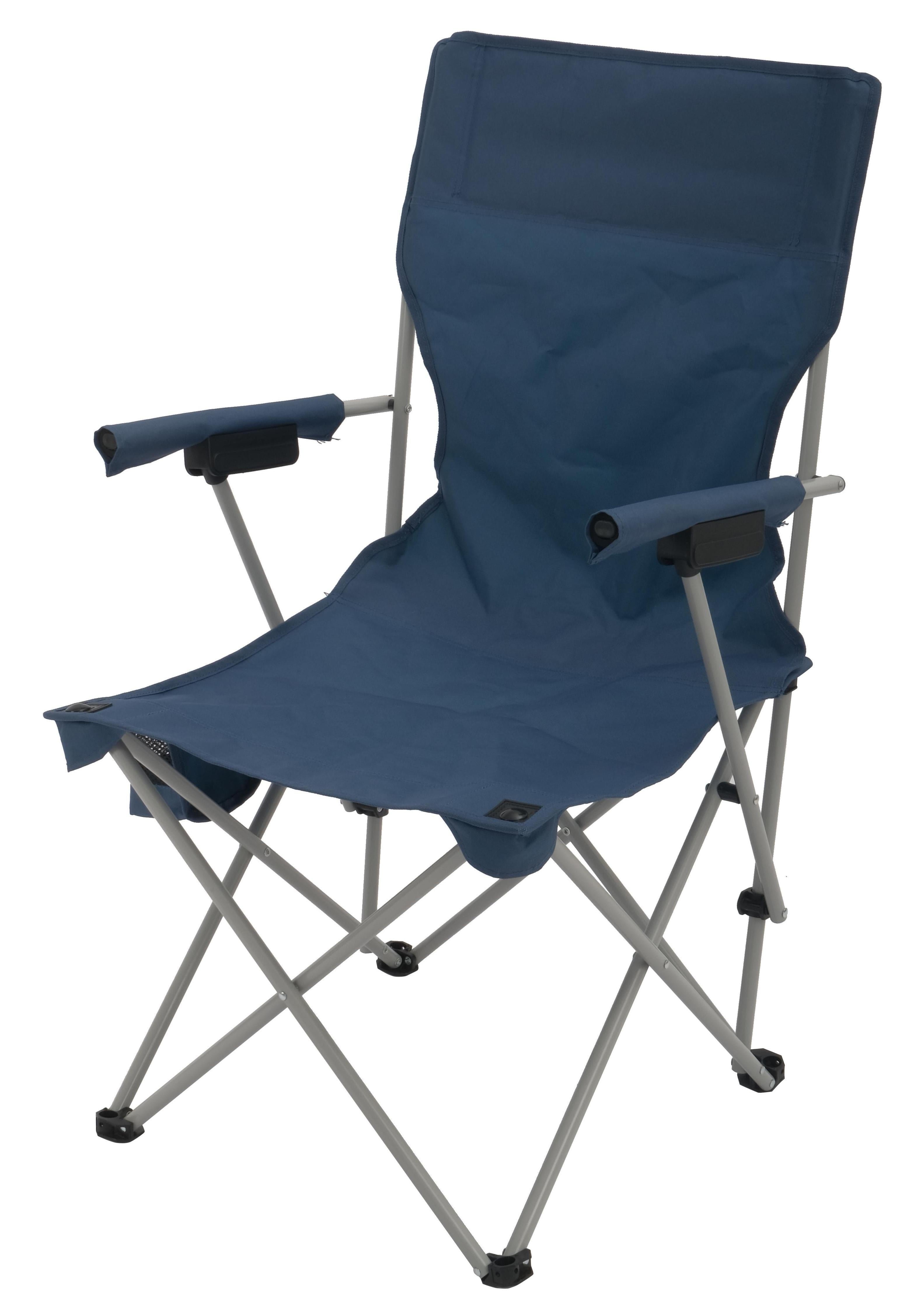 Ozark Trail Hard Arm Camping Chair with Durable Polyester Seat and Steel Frame, Portable with Cup Holder