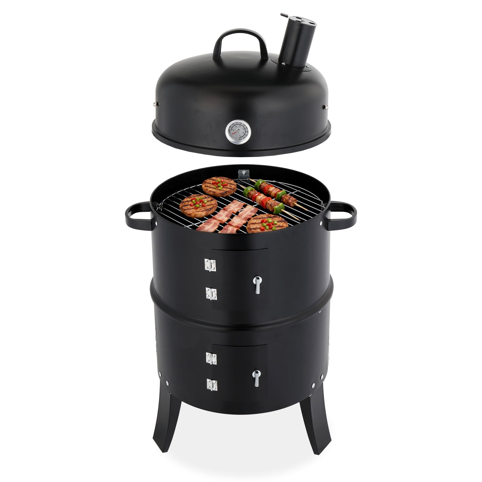 Zimtown BBQ Charcoal Grill Outdoor Barbecue Pit Smoker with 3 Levels Patio Backyard Black