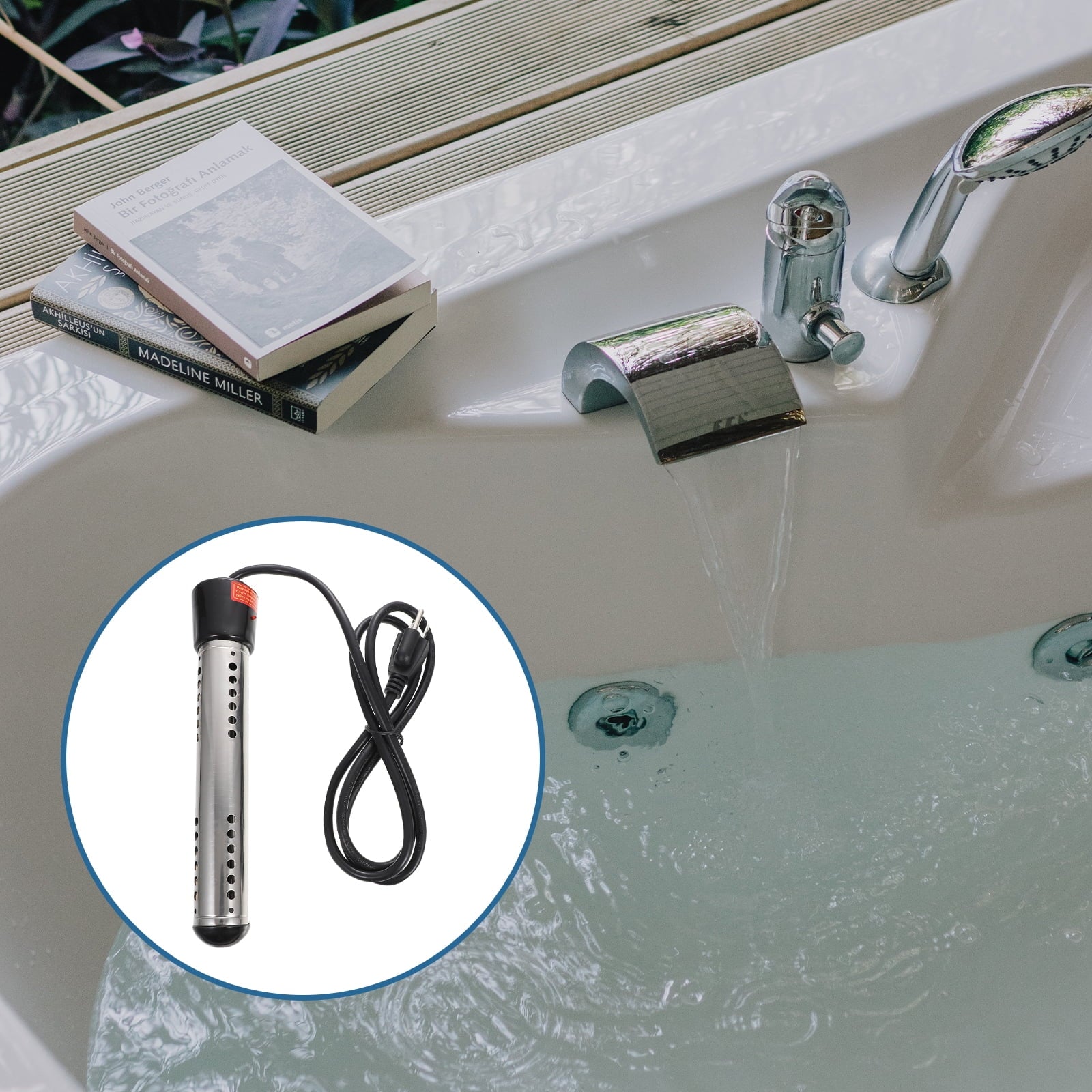 TOYMYTOY Above Ground Pool Water Heater with Stainless Steel for Even Heat Dissipation