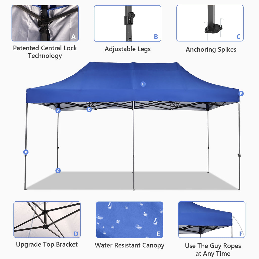 Ainfox 5-Piece Sidewalls for 10x20 Pop Up Canopy Tent, 420D Oxford PVC Waterproof Sun Shade Privacy Walls with Windows & Zippers, White