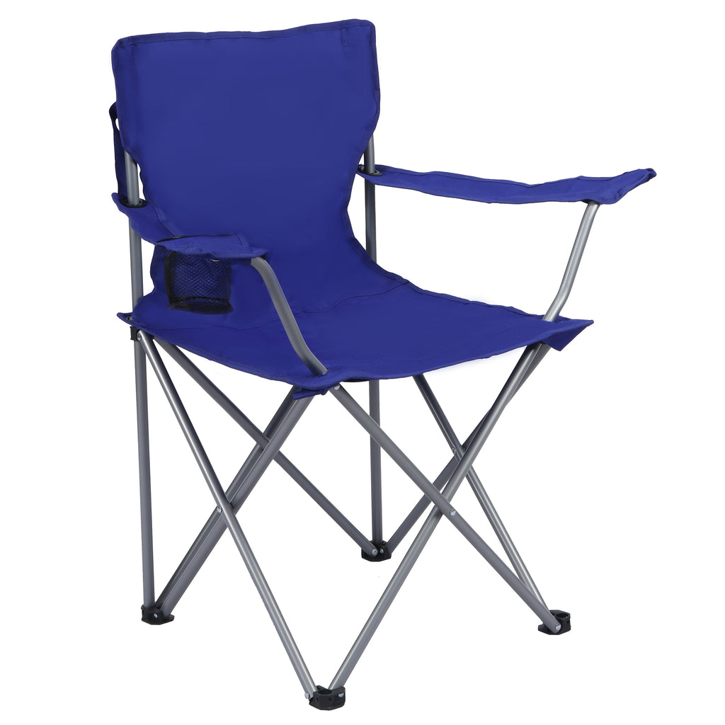 Ozark Trail Quad Folding Camp Chair with Cup Holder, Black