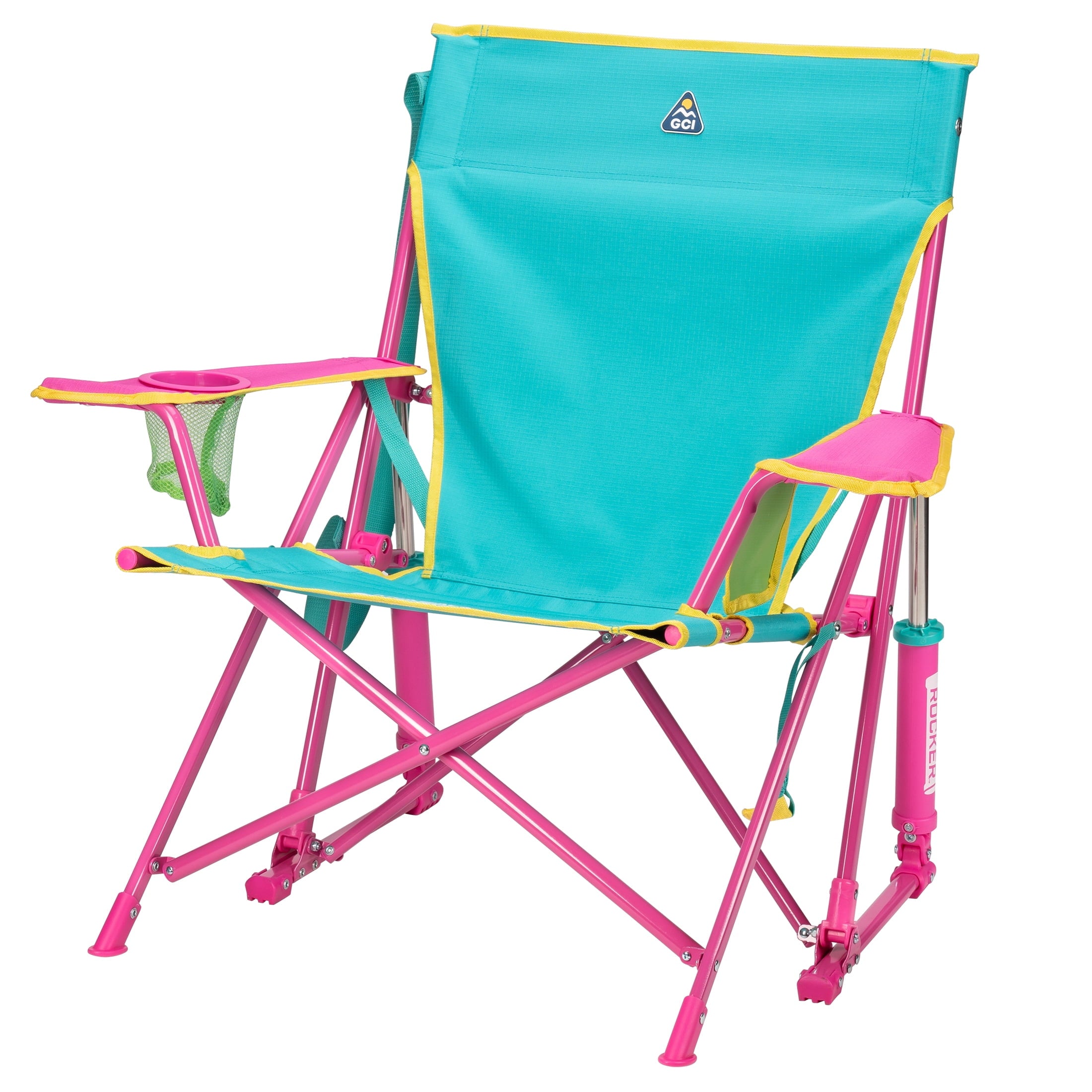 GCI Outdoor Kickback Rocker Low Profile Rocking Camp Chair, Summer Floral