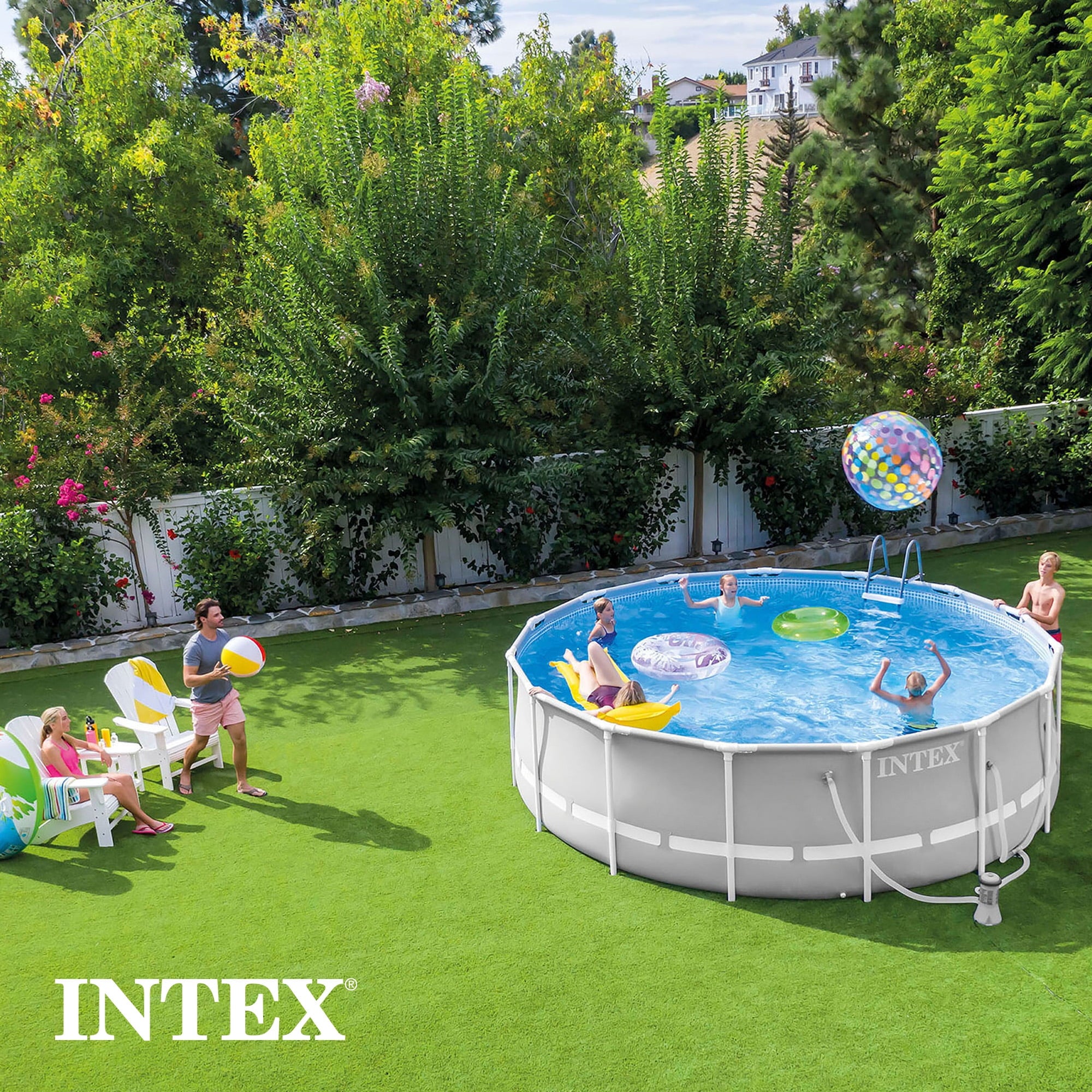 Intex 26719EH 14ft x 42in Prism Frame Above Ground Swimming Pool with Pump