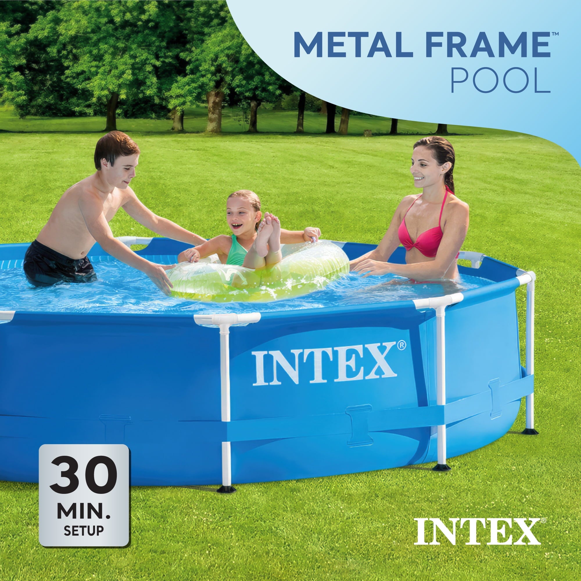 Open Box Intex 10'x30 Above Ground Round Swimming Pool, Pump Not Included