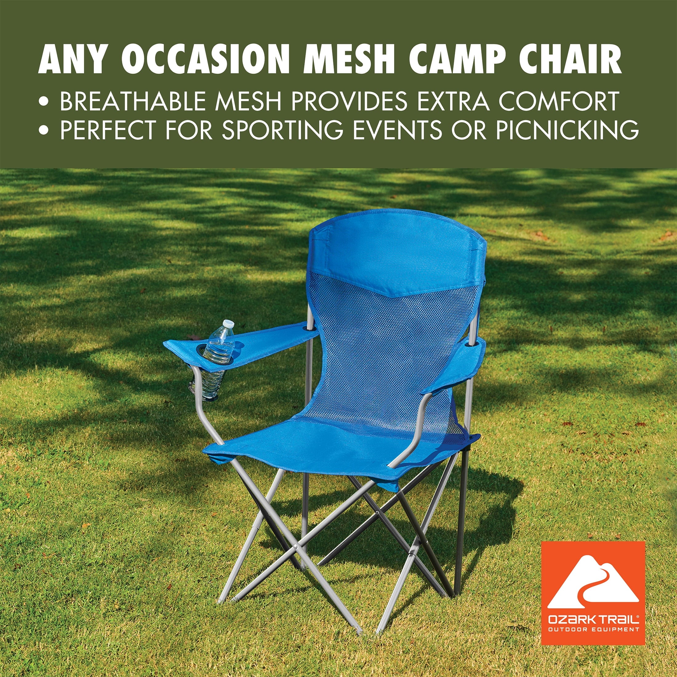 Ozark Trail Basic Mesh Chair Blue, Adult