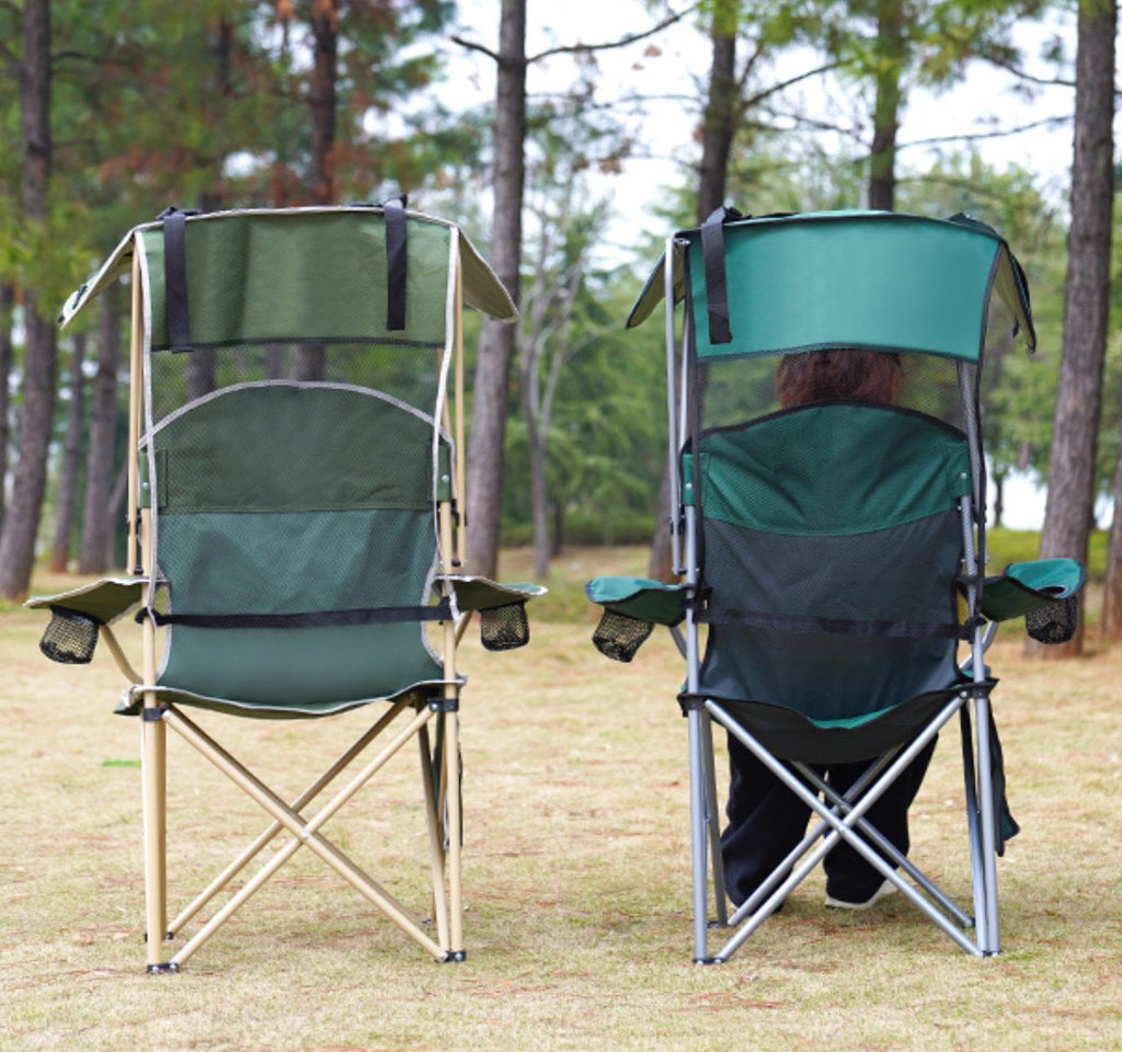 VTOY Camping Chair with Canopy Portable Canopy Camping Chairs with Shade for Outside Folding Beach Chairs with Shade for Adults(Olive Green)