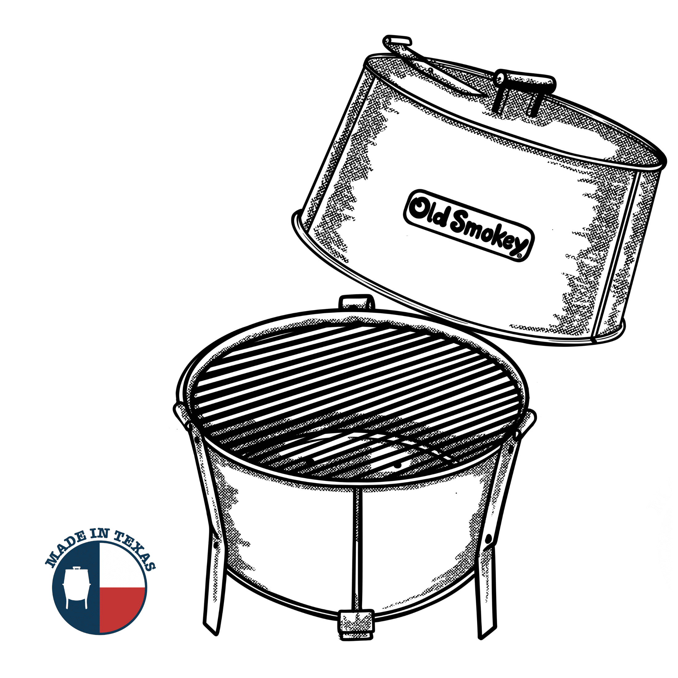 Old Smokey 18 inch Portable Charcoal Grill, Durable Steel BBQ Grill