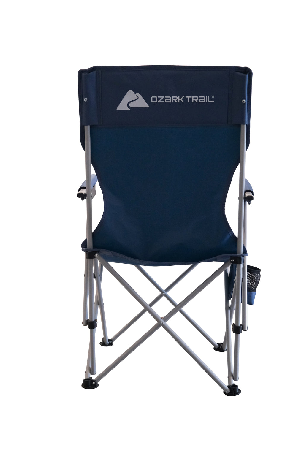 Ozark Trail Hard Arm Camping Chair with Durable Polyester Seat and Steel Frame, Portable with Cup Holder