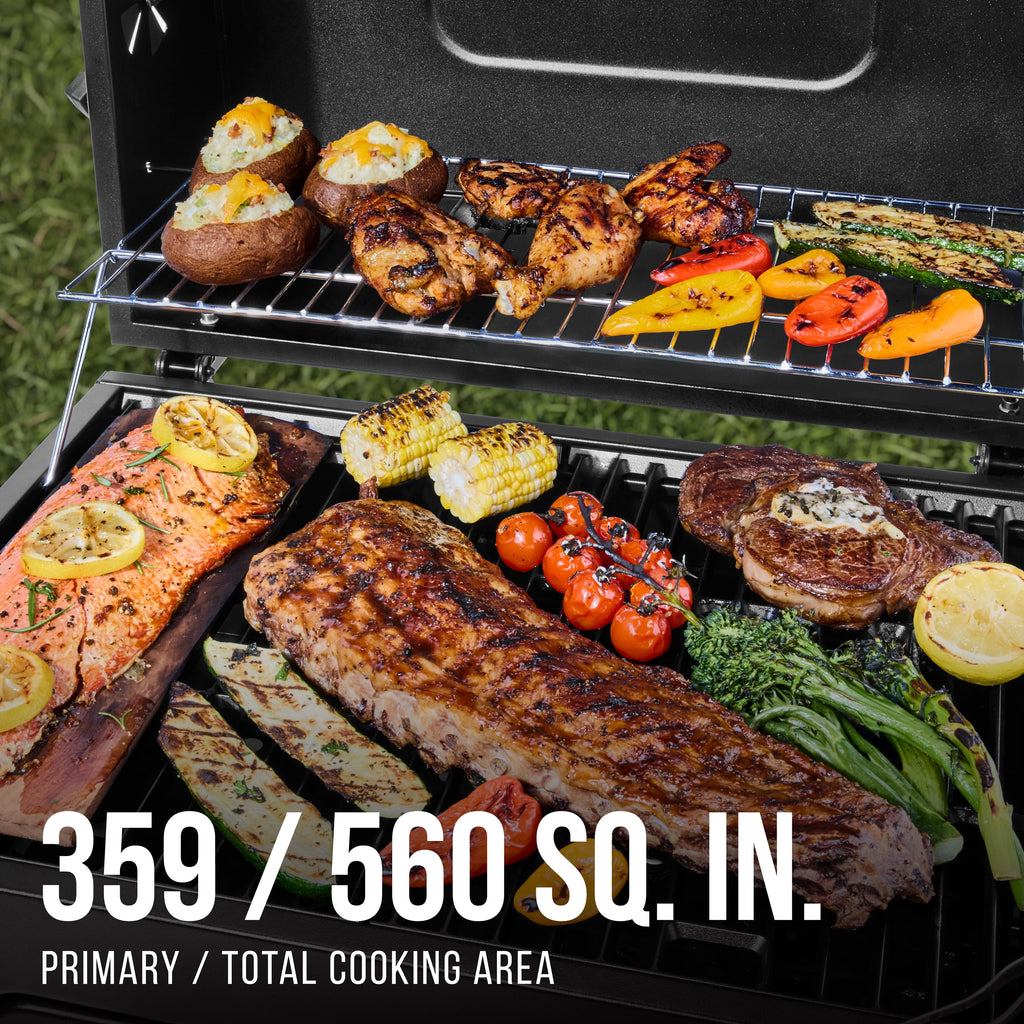 Expert Grill Charcoal Grill, 24 Inch Heavy Duty Charcoal Grill with Wheels, Black