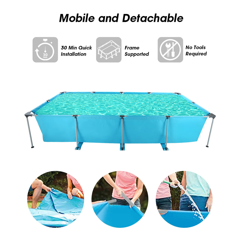 Naipo 15FT Above Ground Swimming Pool for Backyard Large Steel Frame Upgraded PVC Swimming Pools for Family and Pets with 177 × 86in