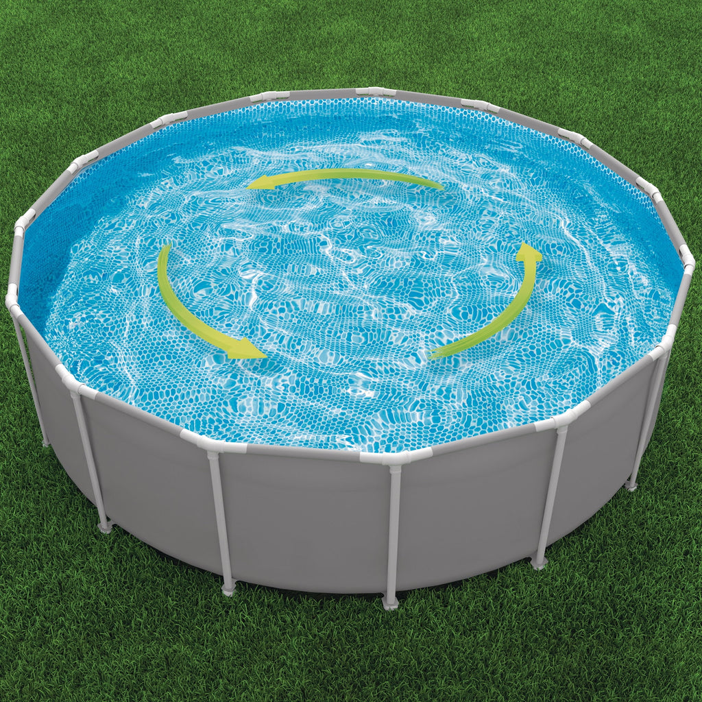 Intex: Prism Frame Premium Pool Set - 10ft x 30in, Grey, Above Ground Swimming Pool, Cartridge Filter Pump, Puncture Resistant, T-Joint Snap Assembly