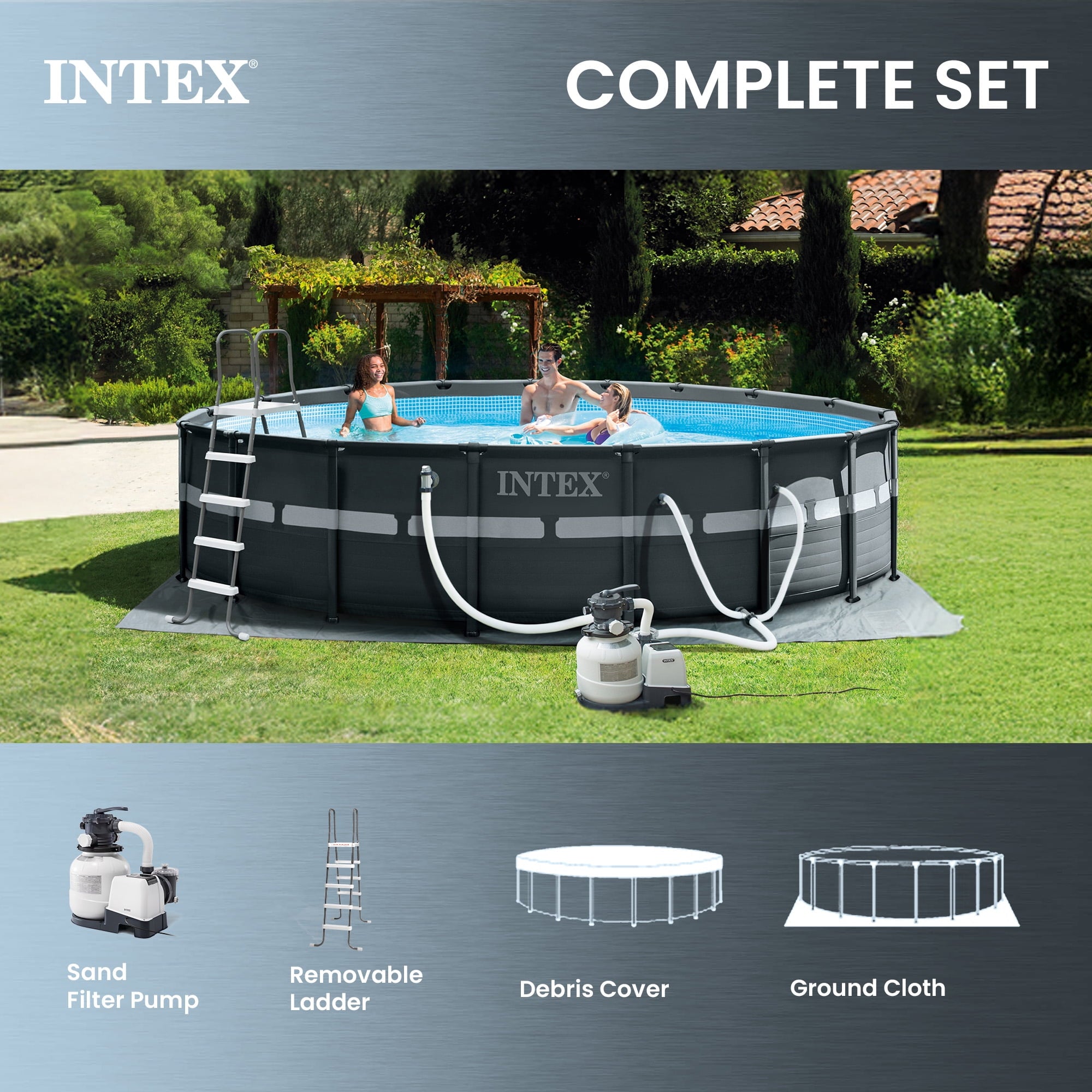 INTEX 26329EP Ultra XTR 18' x 52 Round Frame Above Ground Swimming Pool Set with Pump