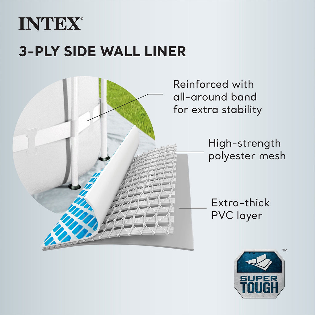 INTEX Prism Frame 16' x 8' x 42\ Above Ground Swimming Pool Set
