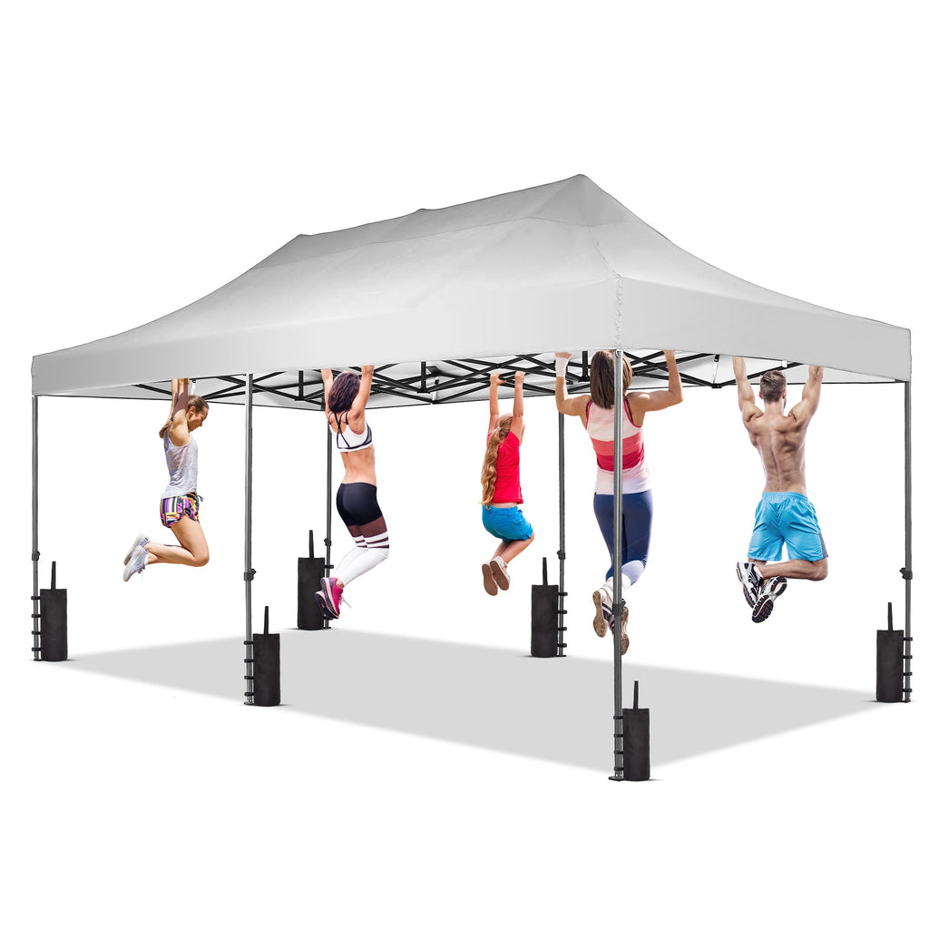 Ainfox 5-Piece Sidewalls for 10x20 Pop Up Canopy Tent, 420D Oxford PVC Waterproof Sun Shade Privacy Walls with Windows & Zippers, White