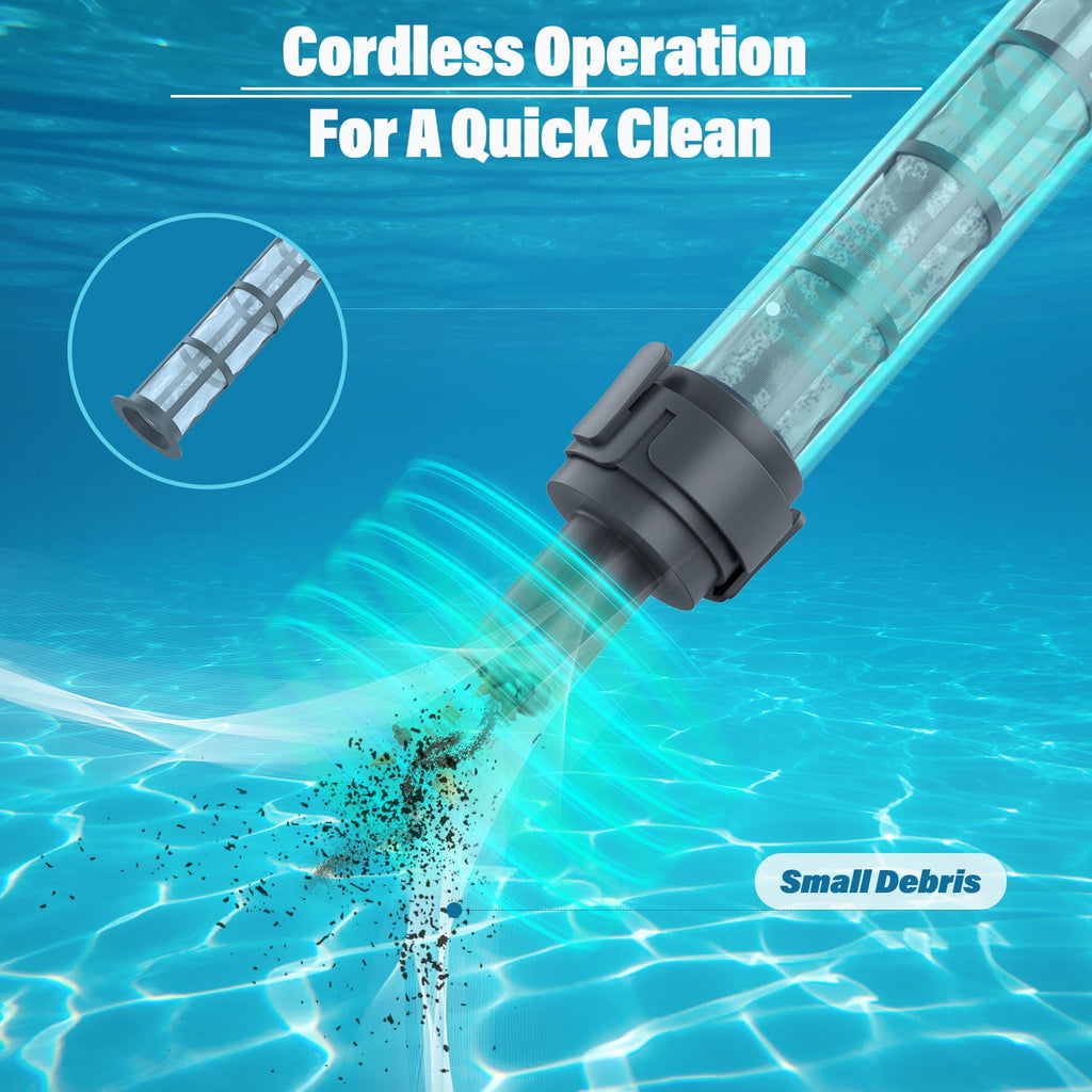 Efurden Cordless Pool Vacuum, Handheld Pool Vacuum with Running Time up to 60-Minutes for Small Above Ground Pools, Hot Tubs and Spas (Green)