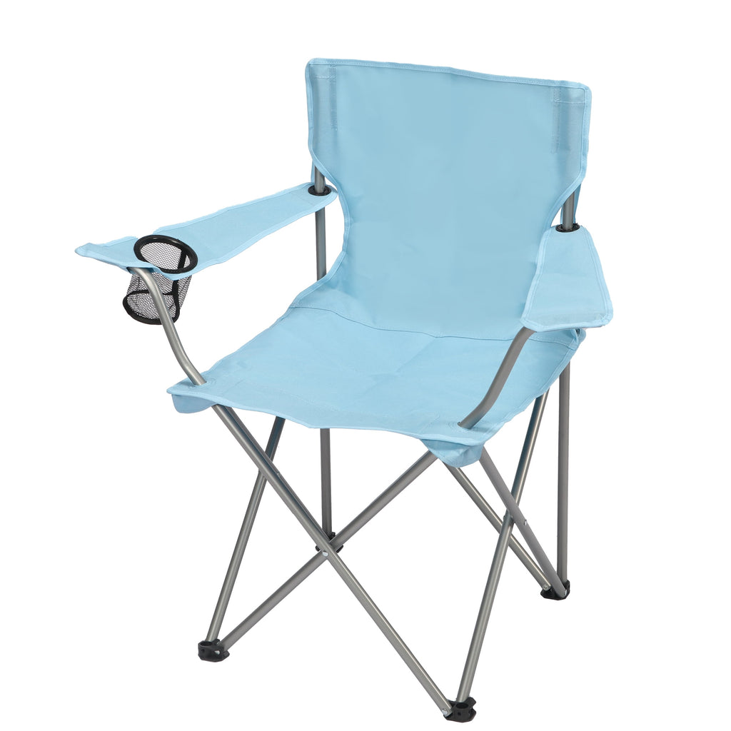 Ozark Trail Quad Folding Camp Chair with Cup Holder, Black