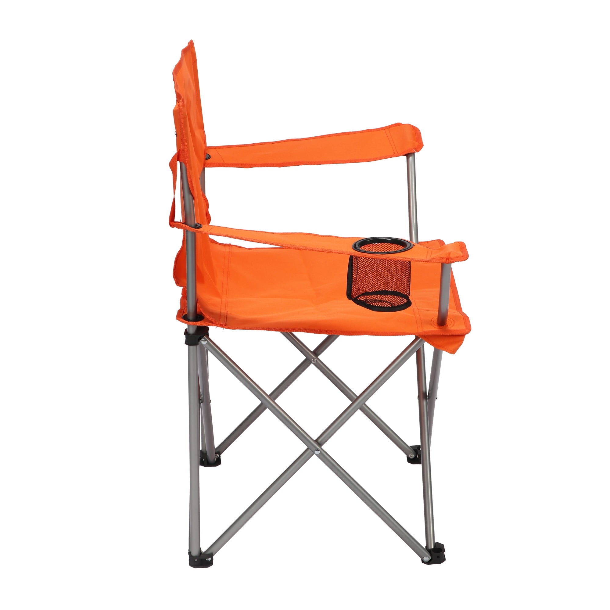 Ozark Trail Quad Folding Camp Chair with Cup Holder, Black