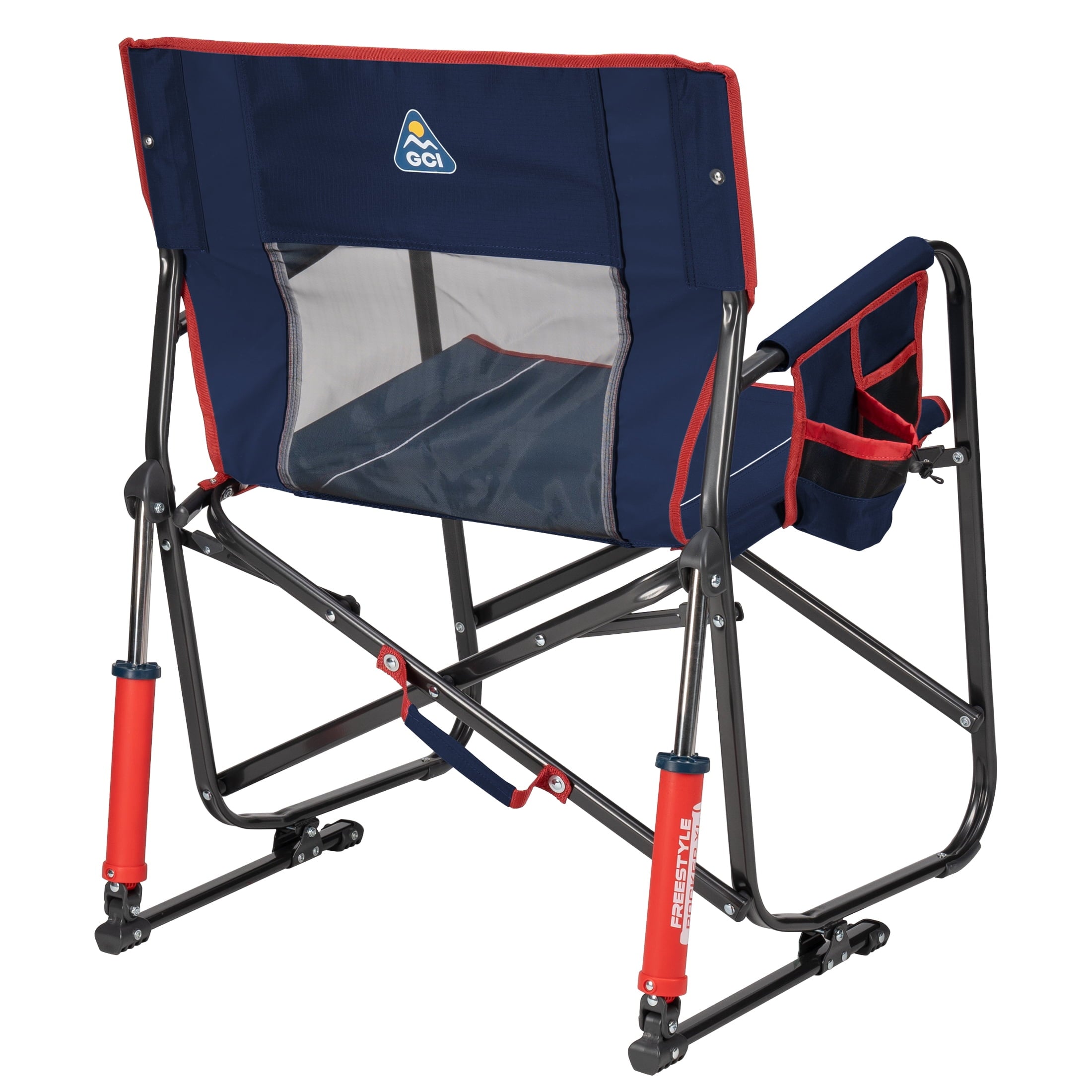 GCI Outdoor Freestyle Rocker XL Oversized Foldable Rocking Camp Chair, Pewter